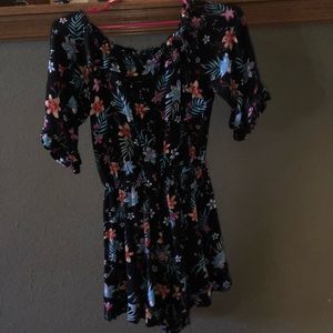 Floral off the shoulder romper